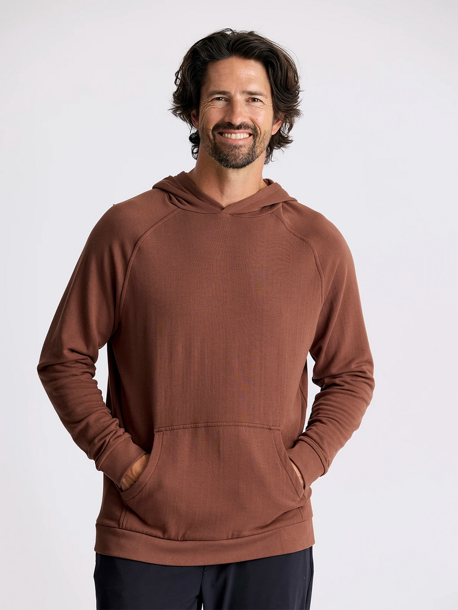 MEN'S CHESTNUT BAMBOO LIGHTWEIGHT FLEECE HOODIE
