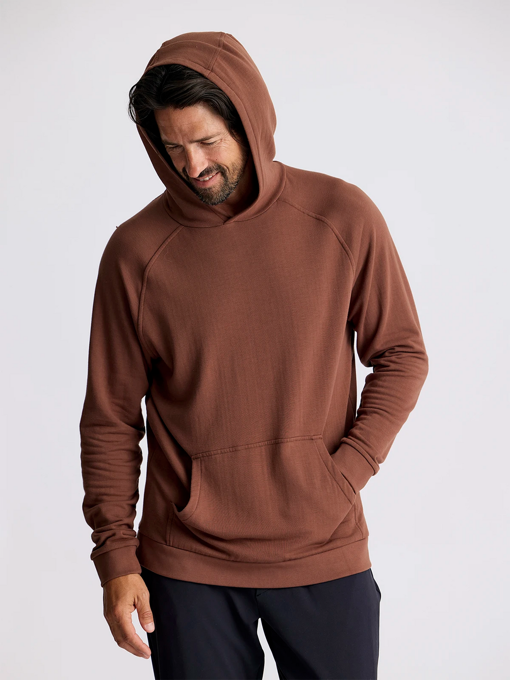 MEN'S CHESTNUT BAMBOO LIGHTWEIGHT FLEECE HOODIE
