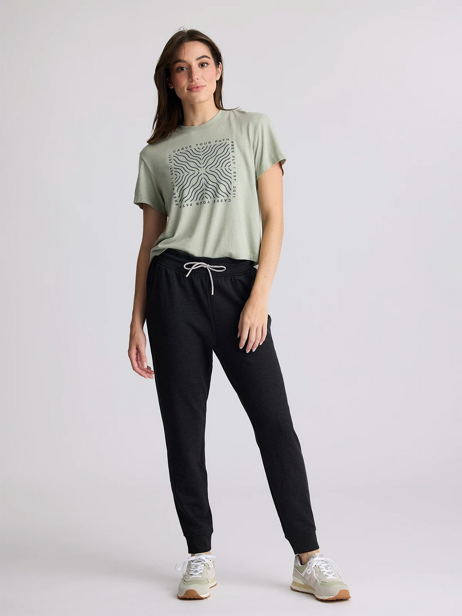 HEATHER BLACK LIGHTWEIGHT BAMBOO FLEECE JOGGER
