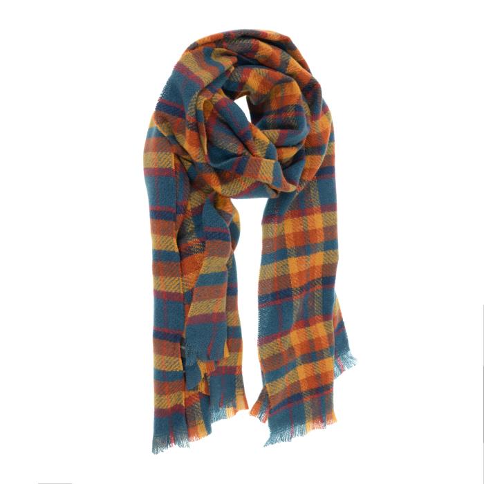 SPICED DENIM COMFY PLAID SCARF
