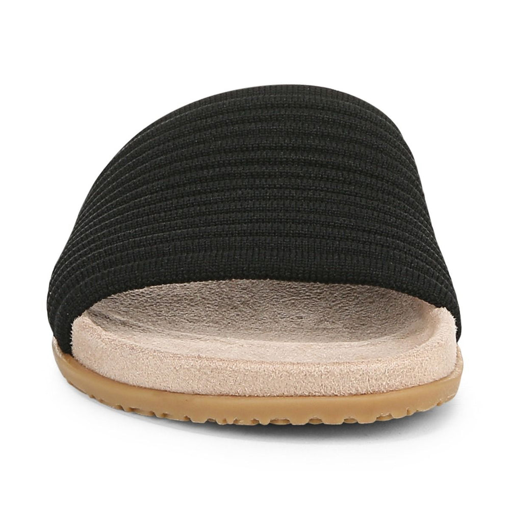 EVIE BLACK KNIT SLIDE SANDAL
