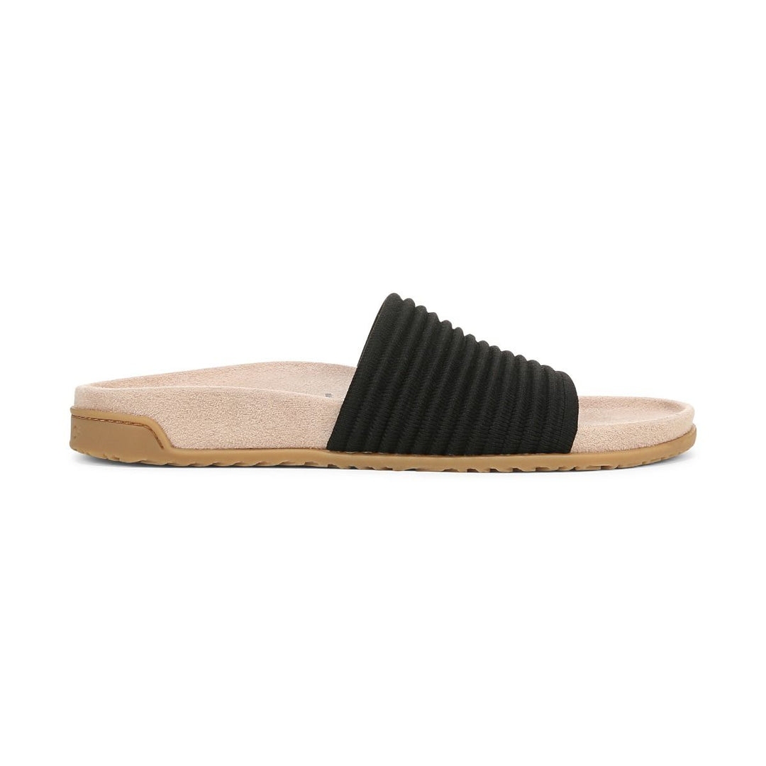 EVIE BLACK KNIT SLIDE SANDAL