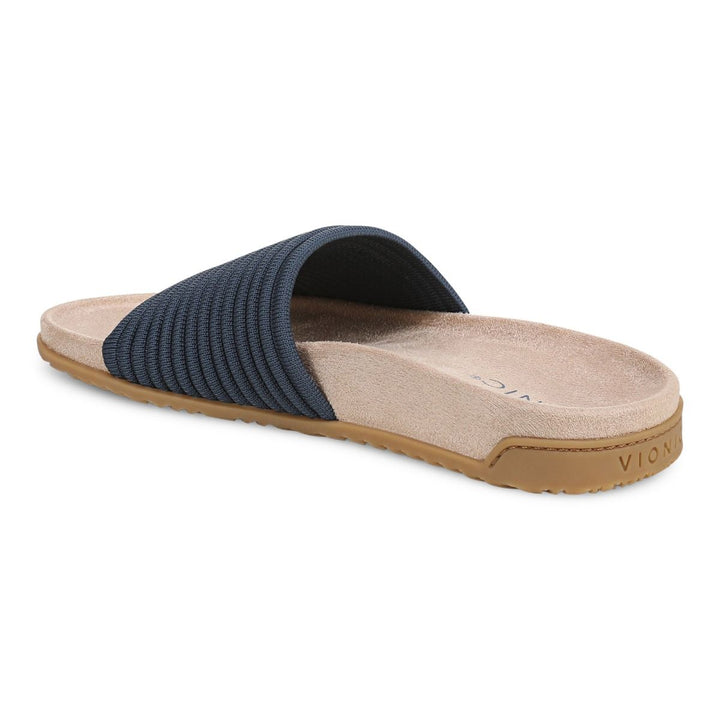 EVIE DARK DENIM KNIT SLIDE SANDAL