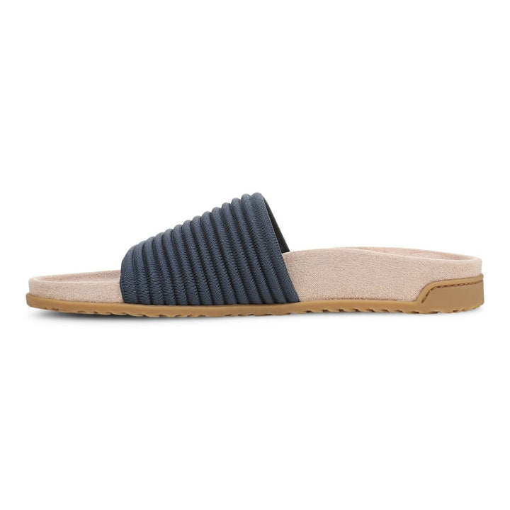 EVIE DARK DENIM KNIT SLIDE SANDAL