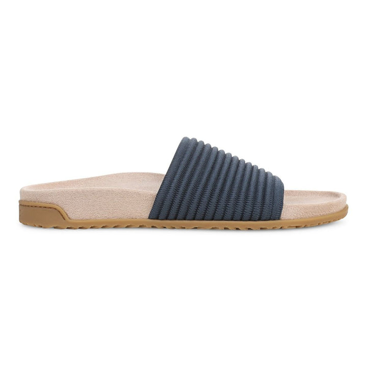 EVIE DARK DENIM KNIT SLIDE SANDAL