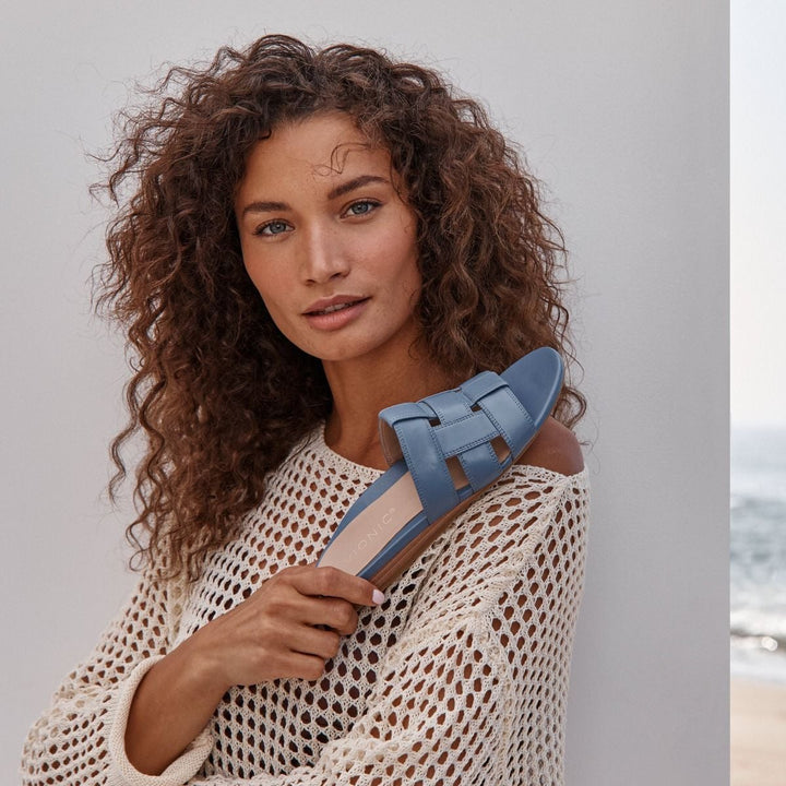 GLENDORA PACIFIC BLUE SLIDE SANDALS