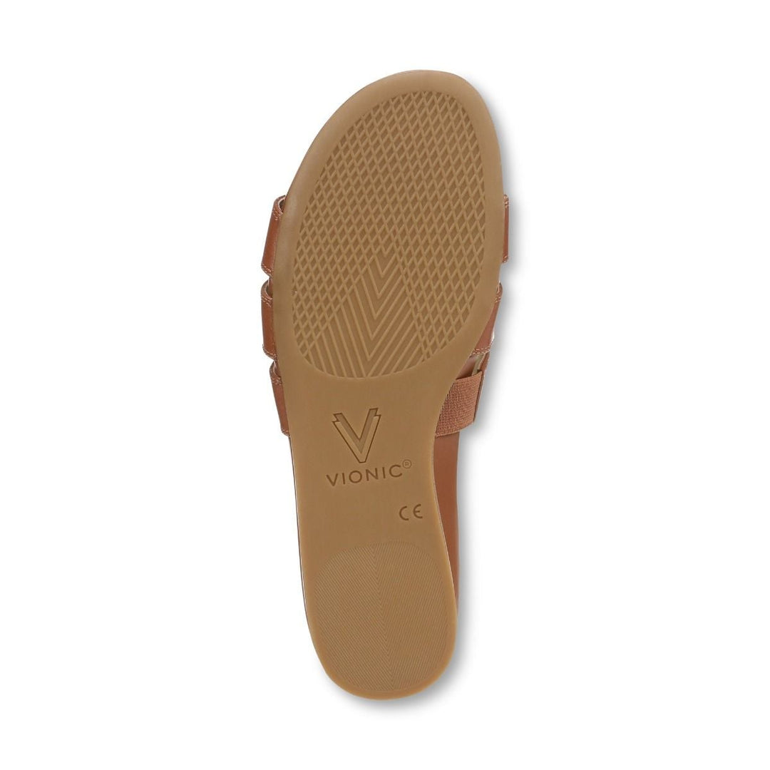 GLENDORA TAN SLIDE SANDALS