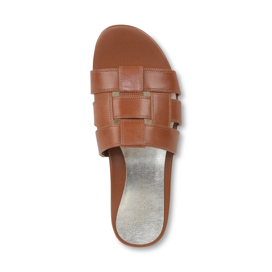 GLENDORA TAN SLIDE SANDALS
