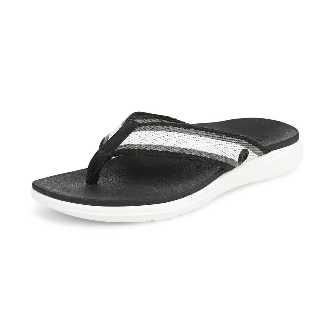 INDIGO BEACH BLACK MULTI TOE POST SANDAL