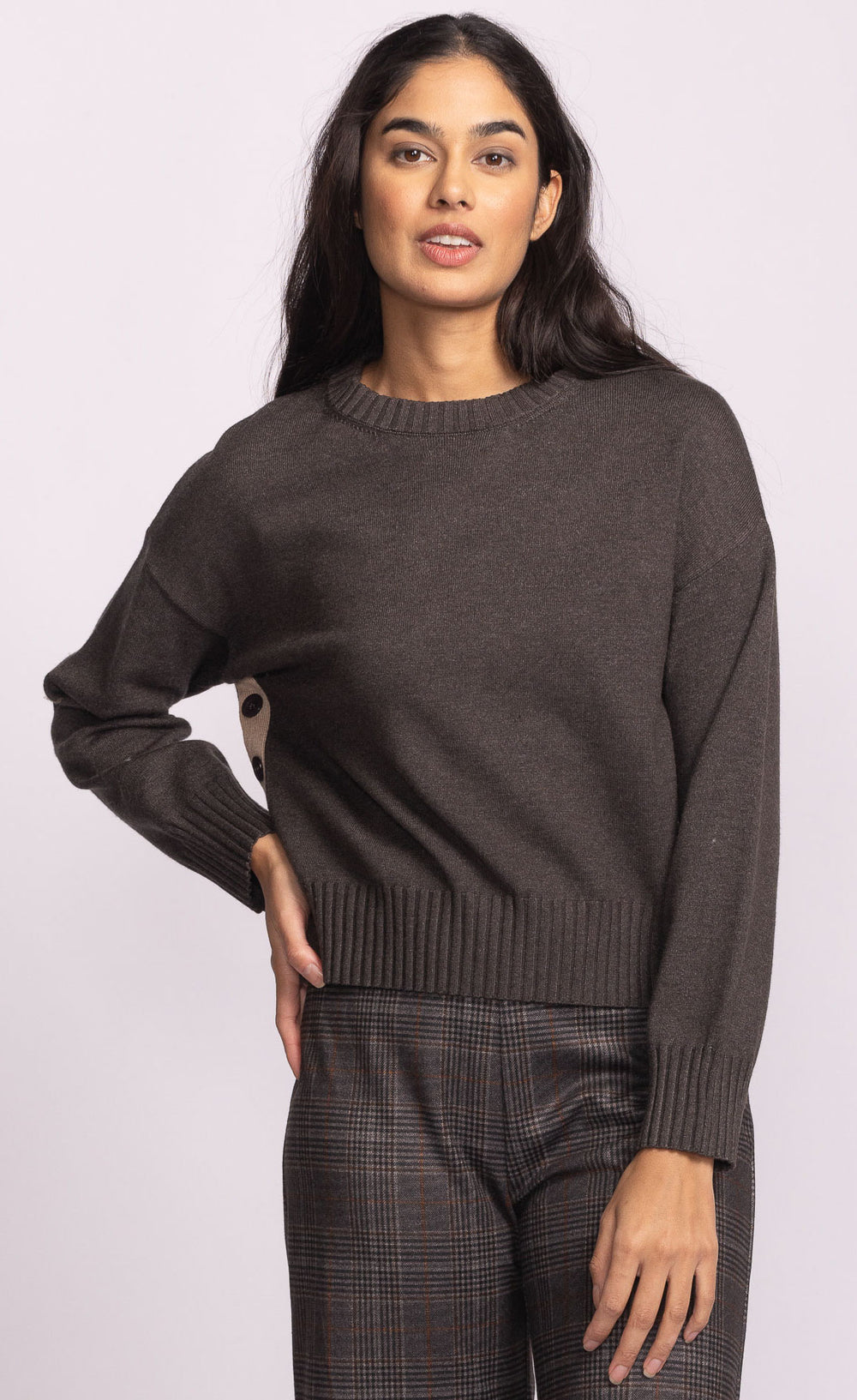 DARK GREY GRIGIO CREW SWEATER
