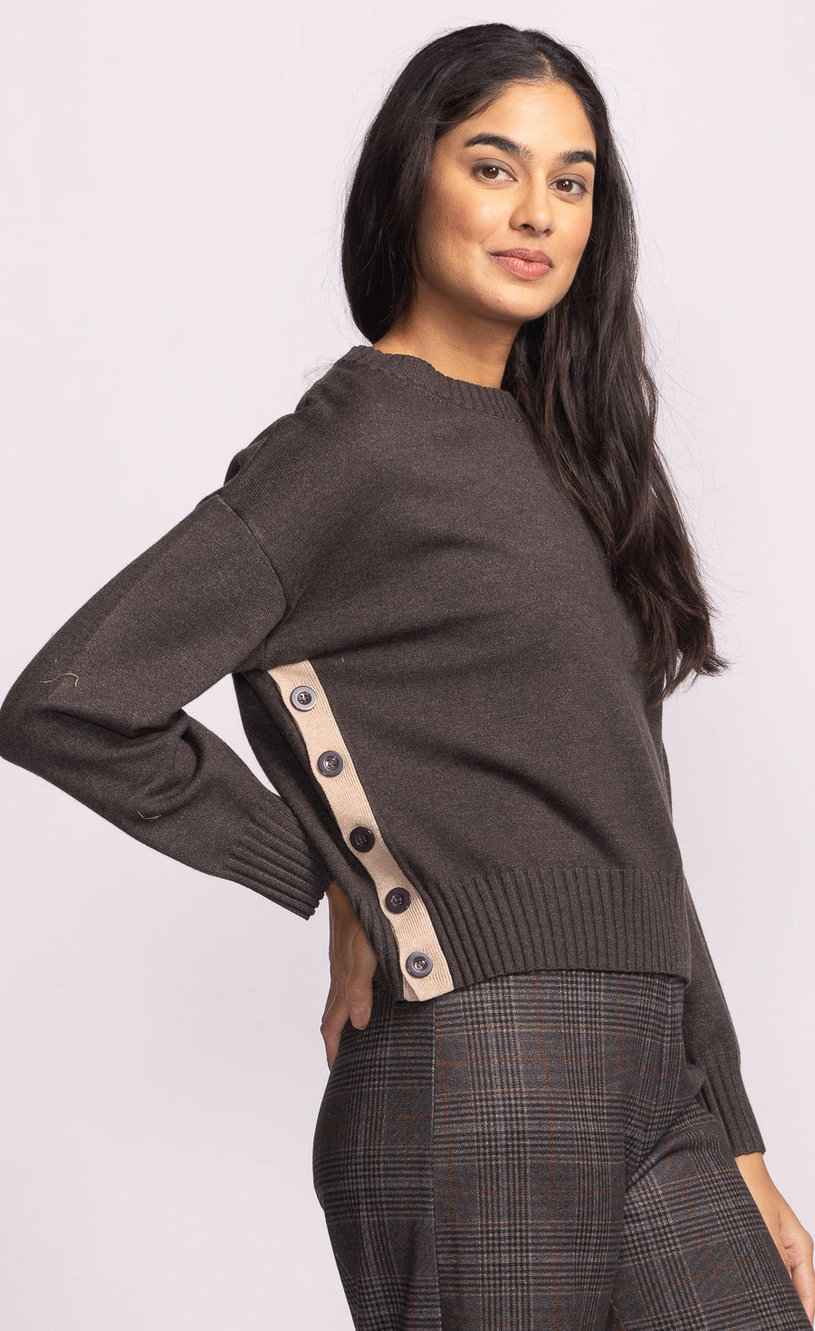 DARK GREY GRIGIO CREW SWEATER
