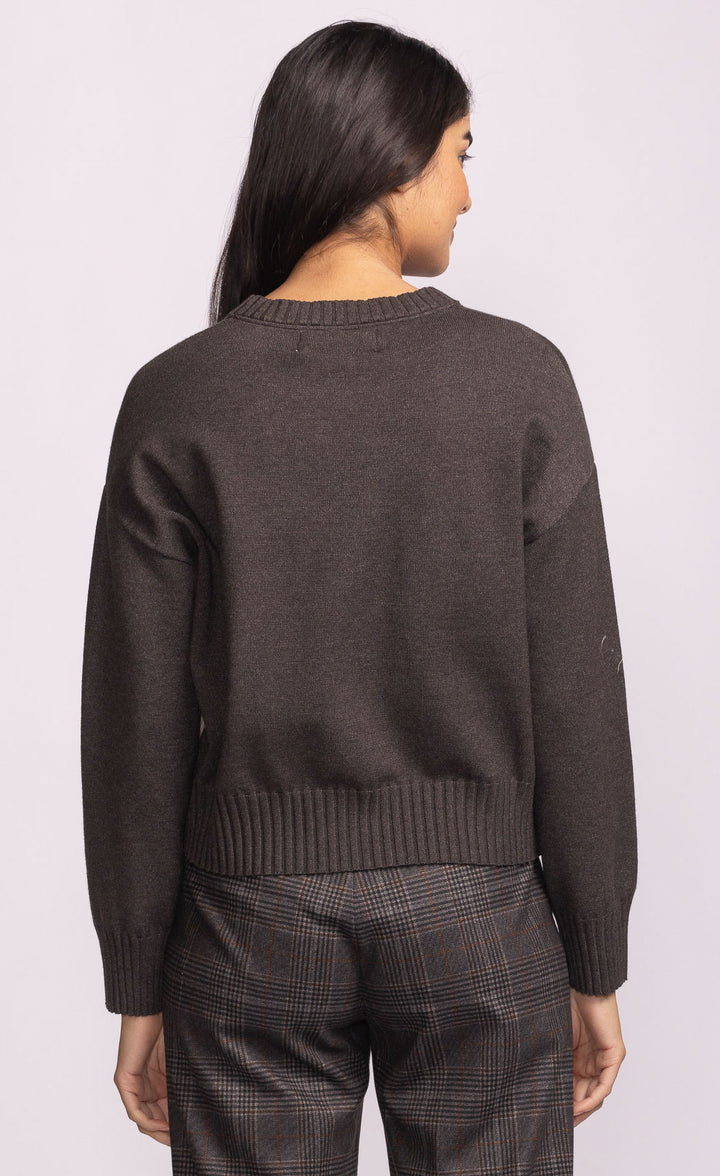 DARK GREY GRIGIO CREW SWEATER