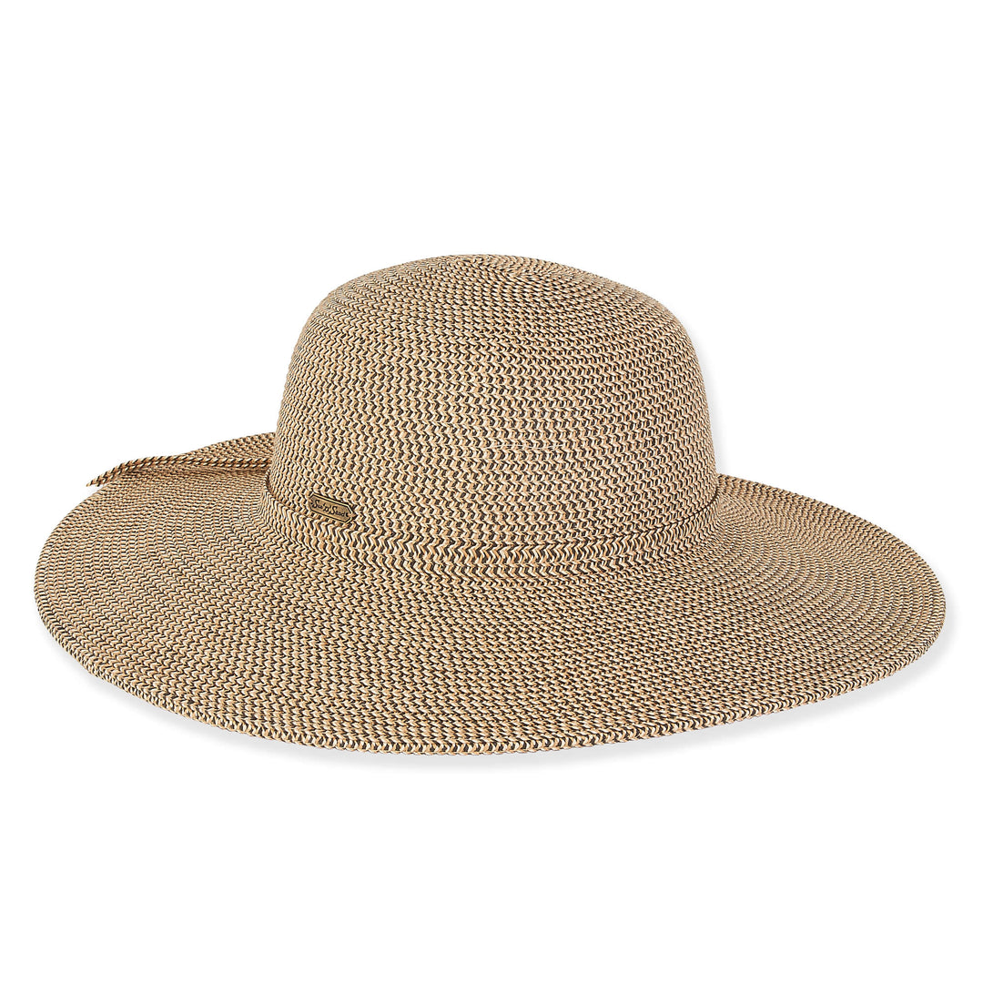 BLACK ALISHA PAPER BRAID FLOPPY HAT