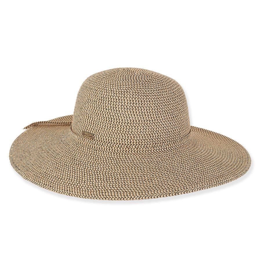 BLACK ALISHA PAPER BRAID FLOPPY HAT
