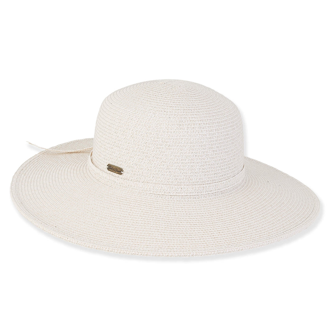 LIGHT GREY ALISHA PAPER BRAID FLOPPY HAT