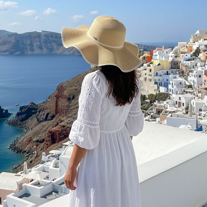 NATURAL WIDE BRIM ADJUSTABLE FLOPPY HAT