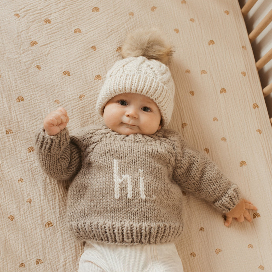 HI. HAND KNIT PEBBLE CREW NECK SWEATER

