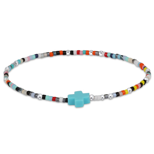 STERLING HOT MESS SIGNATURE CROSS HOPE UNWRITTEN BRACELET
