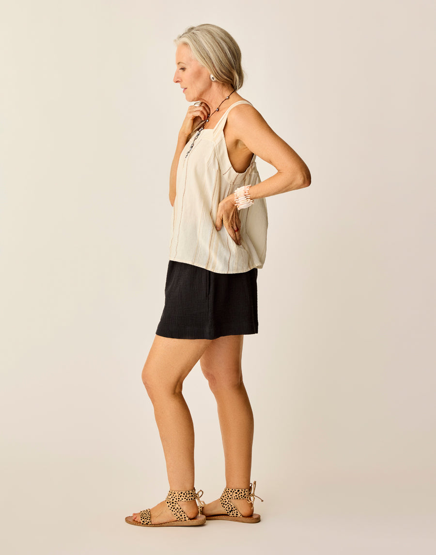 BLACK KEELY GAUZE SHORTS