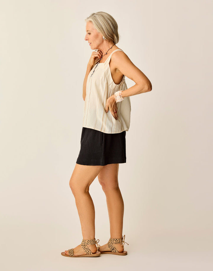 BLACK KEELY GAUZE SHORTS