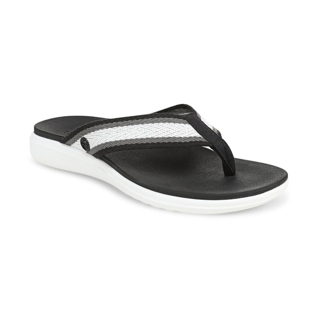 INDIGO BEACH BLACK MULTI TOE POST SANDAL