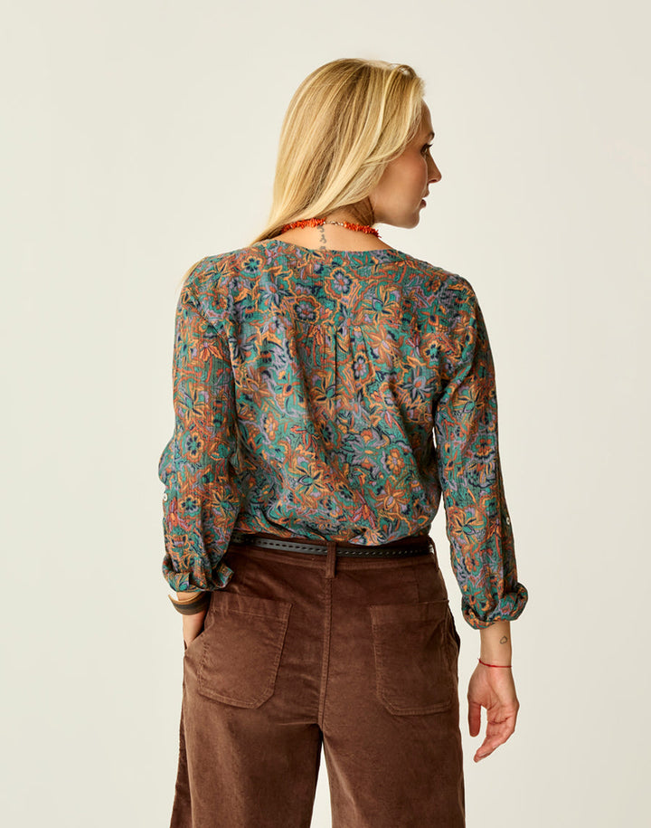 BISTRO FLORAL DYLAN GAUZE SHIRT