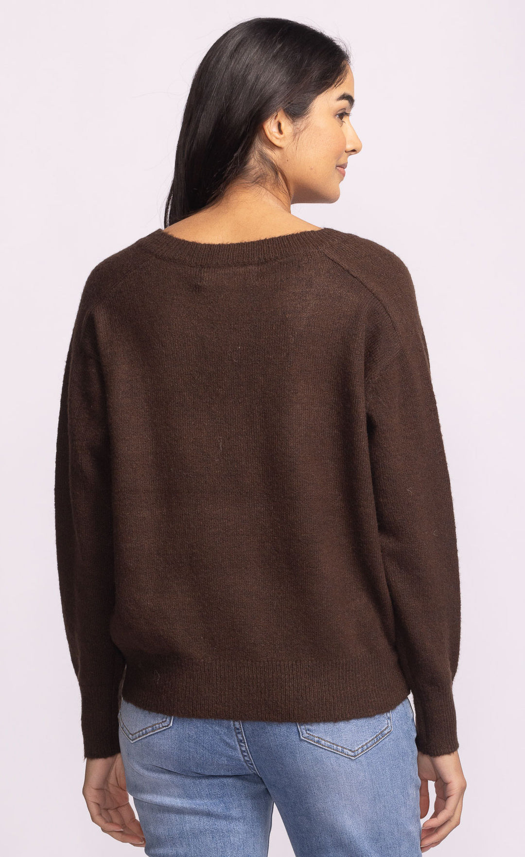 BROWN JACON V-NECK SWEATER