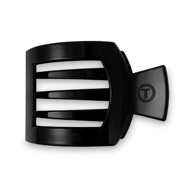 JET BLACK LARGE SQUARE FLAT HAIR CLIP