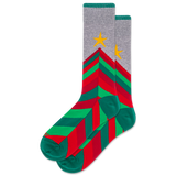 MEN'S GREY HEATHER CHEVRON TREE SOKS 5.60
