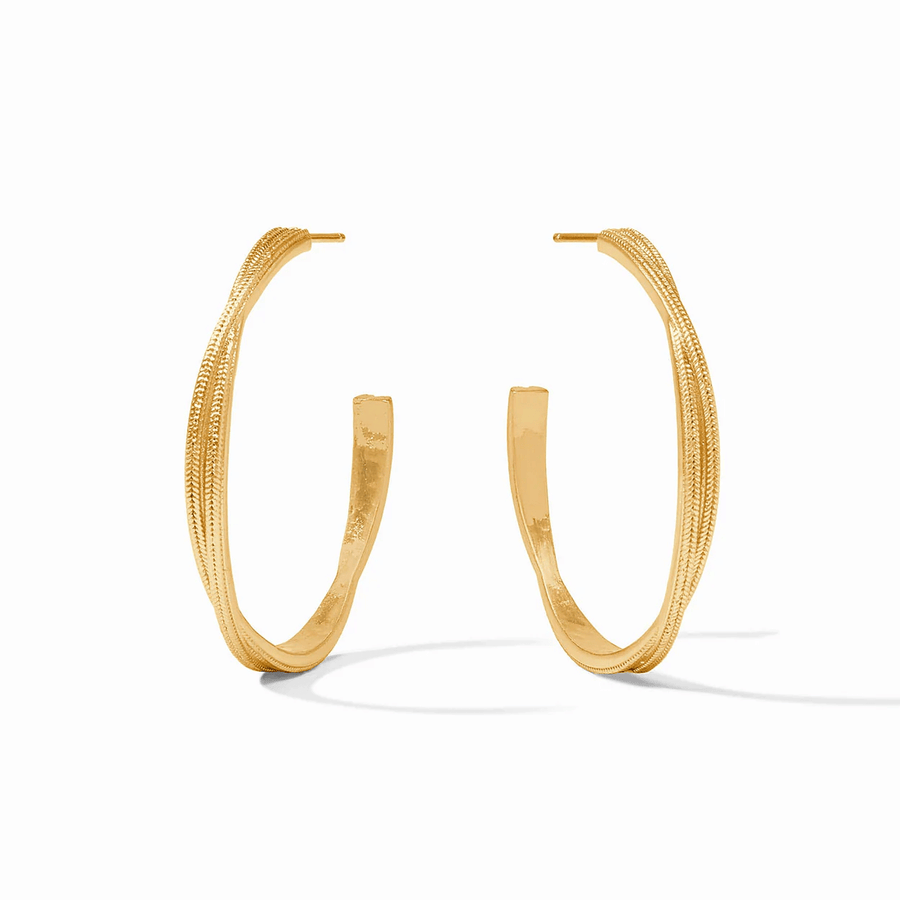 CHEVAL TWIST LARGE GOLD HOOP EARRINGS
