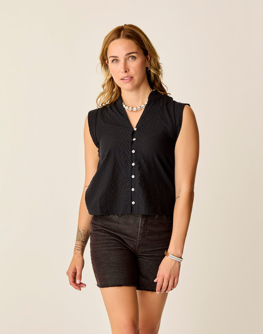 REAGAN BLACK TEXTURE TOP
