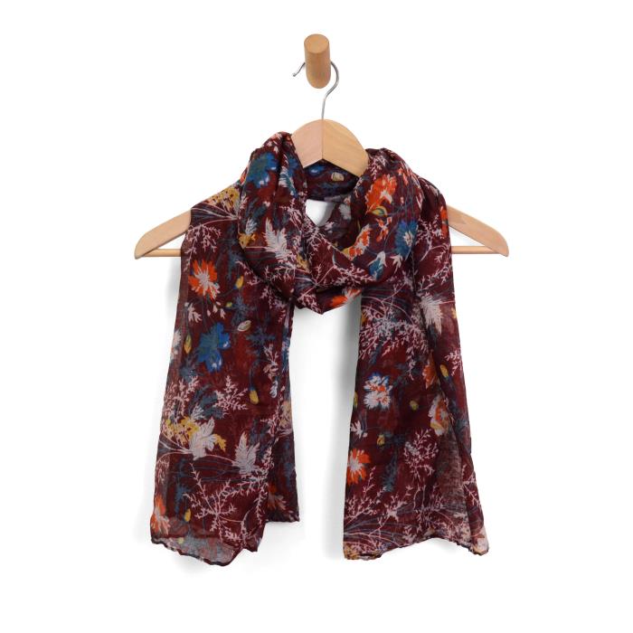 MAROON LONG STEM MUMS SCARF

