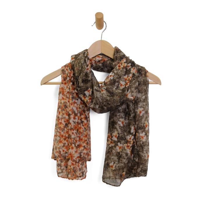 TAUPE FALLING DASIES SCARF
