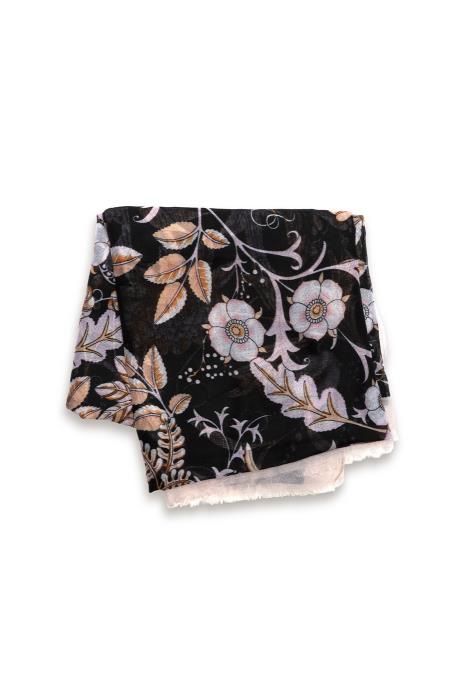 BLACK GRANDEUR FLOWER SCARF
