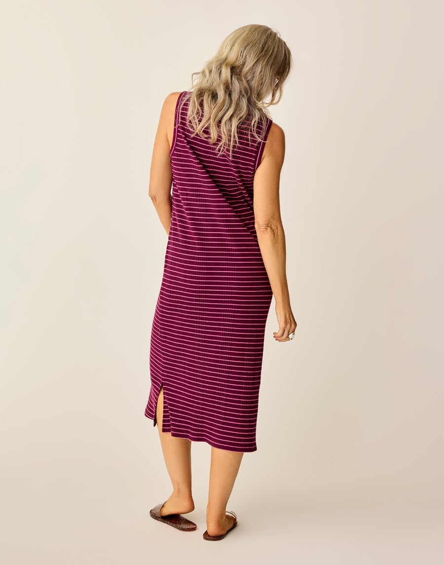 ELODIE NIRVANA STRIPE RIB DRESS