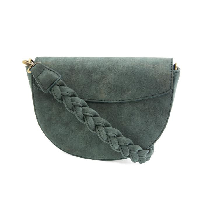 Deep Teal Luna Crescent Crossbody w/ Braided Strap