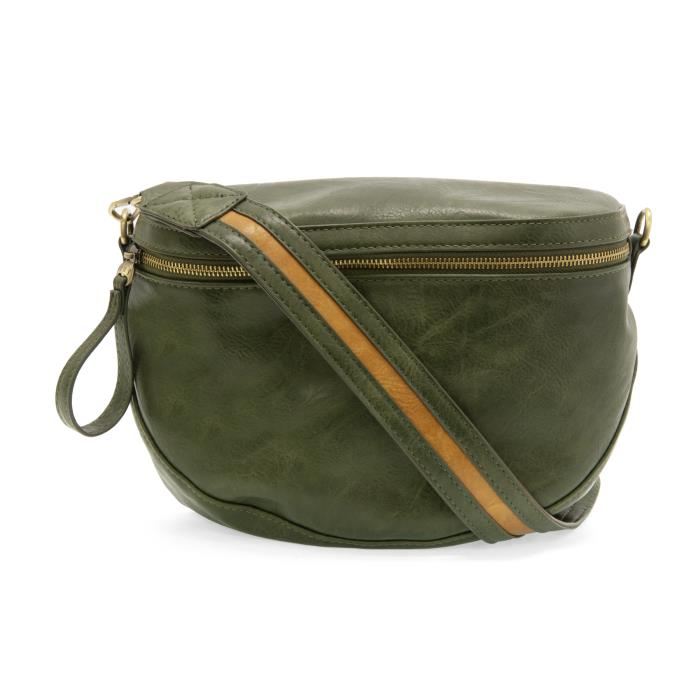 FOREST GREEN LAURA CONTRAST STRAP SLING/BELT BAG