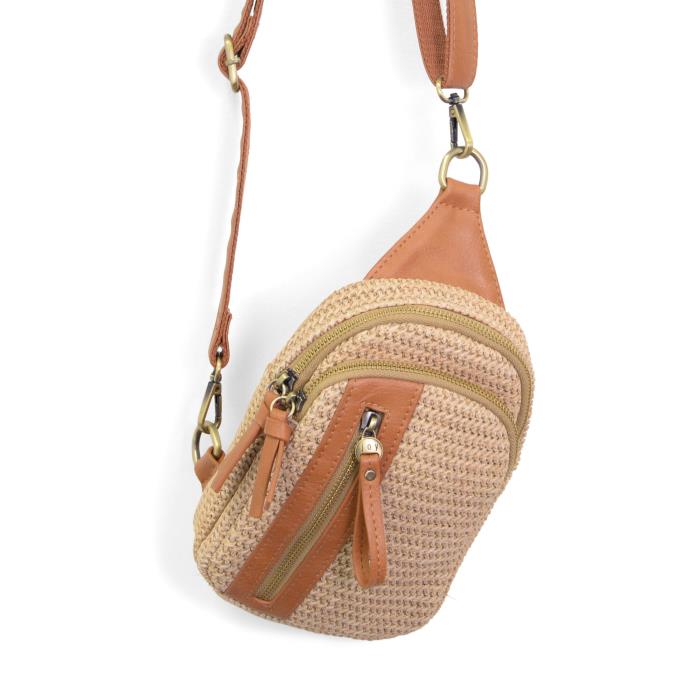 NATURAL STRAW SKYLER SLING BAG
