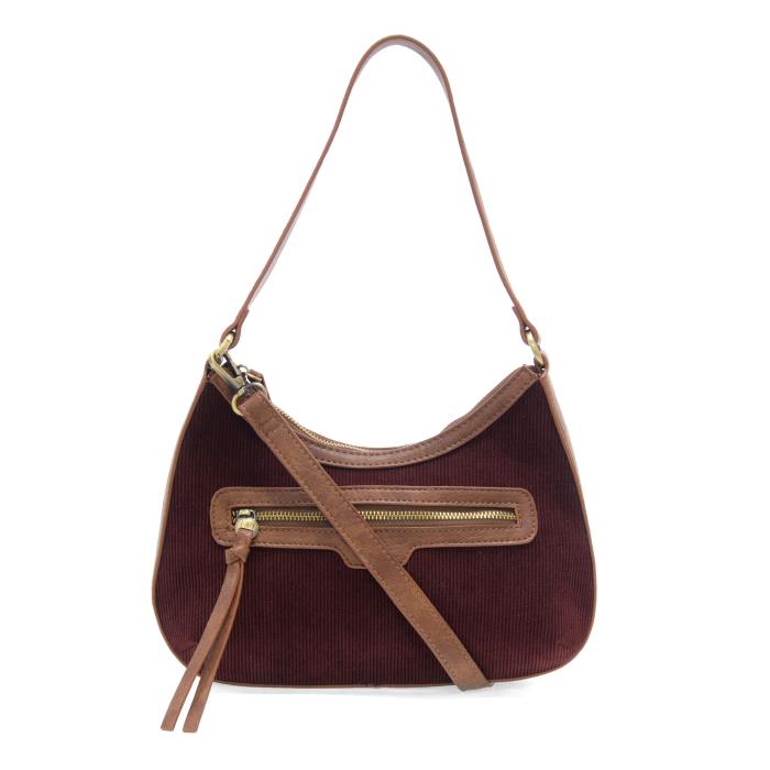 WINE CORDUROY HALLIE HOBO BAG
