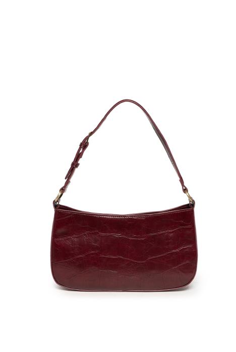 ERIN BURGUNDY CROCK SHOULDER BAG
