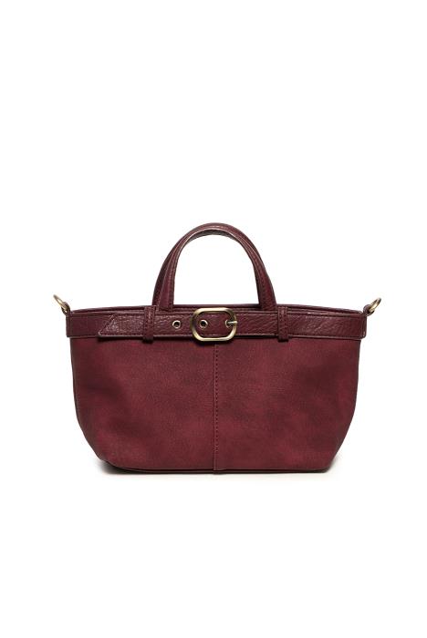 ASPYN BORDEAUX SUEDED SMALL TOTE BAG
