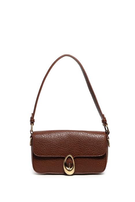 LEONA WALNUT FLAP SHOULDER BAG