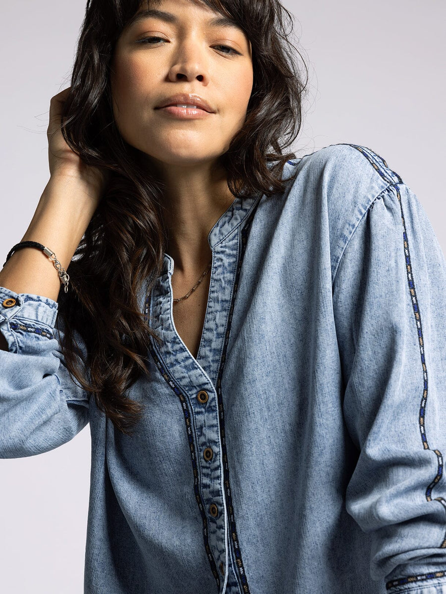 LETTIE DENIM WASH SHIRT
