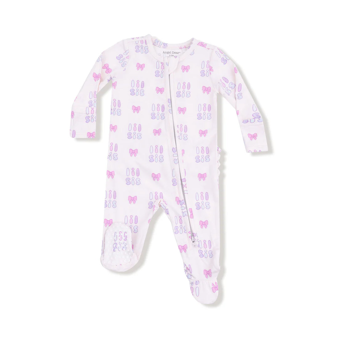 LIL SIS 2 WAY ZIPPER RUFFLE BACK FOOTIE