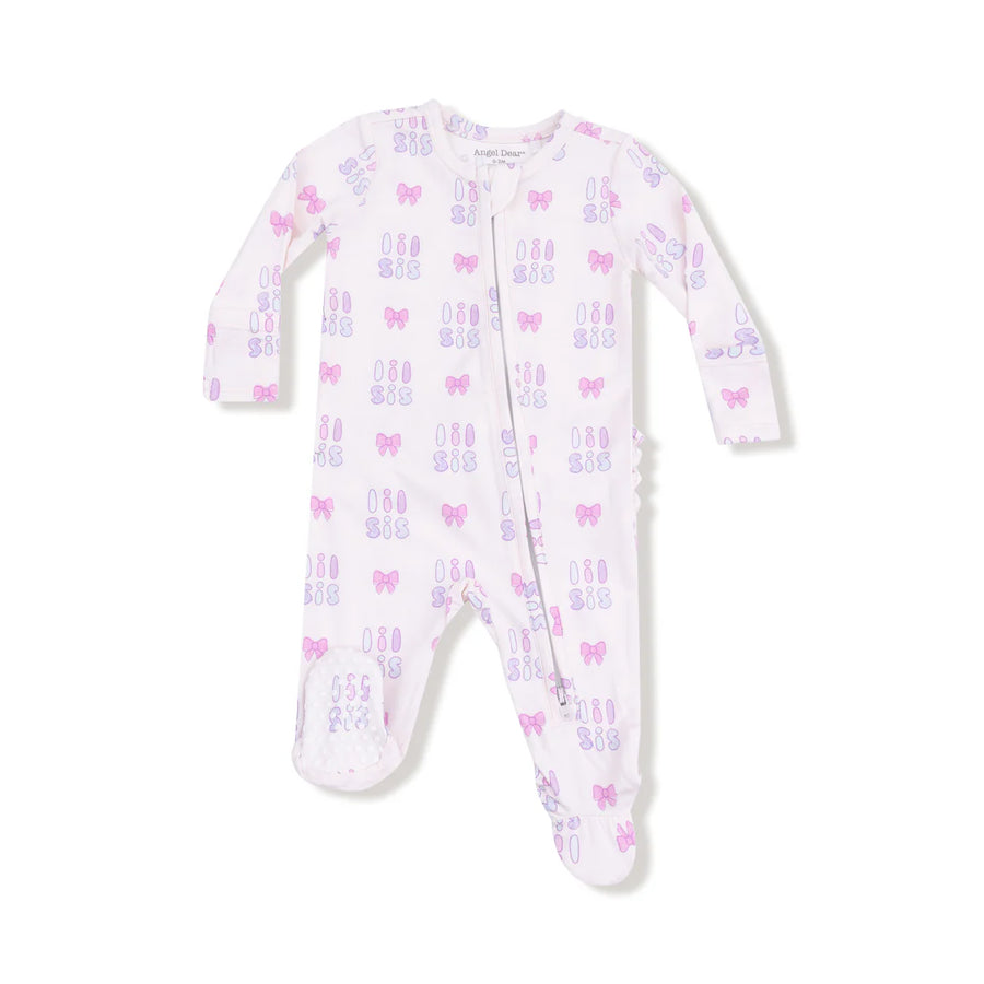 LIL SIS 2 WAY ZIPPER RUFFLE BACK FOOTIE
