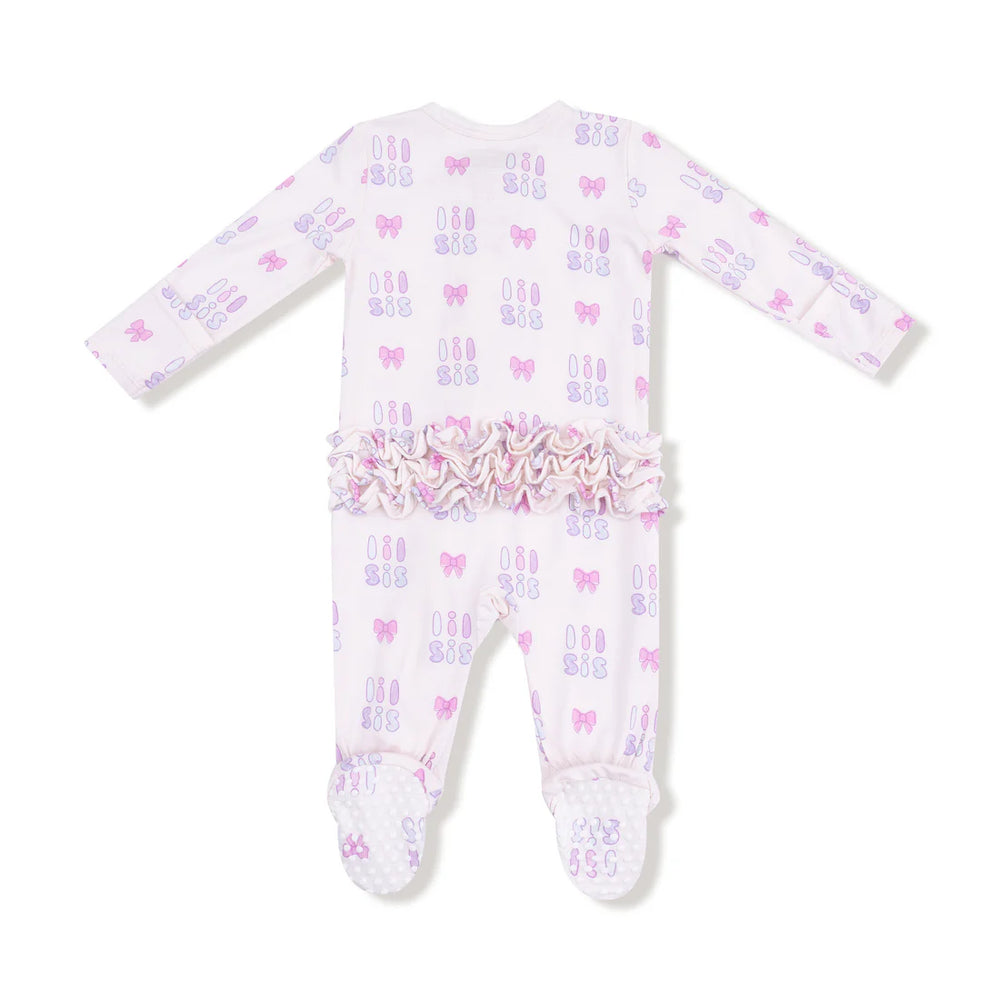 LIL SIS 2 WAY ZIPPER RUFFLE BACK FOOTIE
