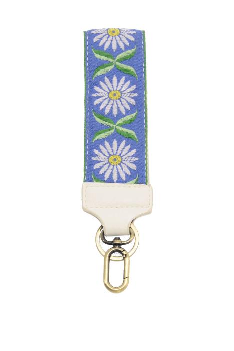 WHITE DAISY WRISTLET KEYCHAIN
