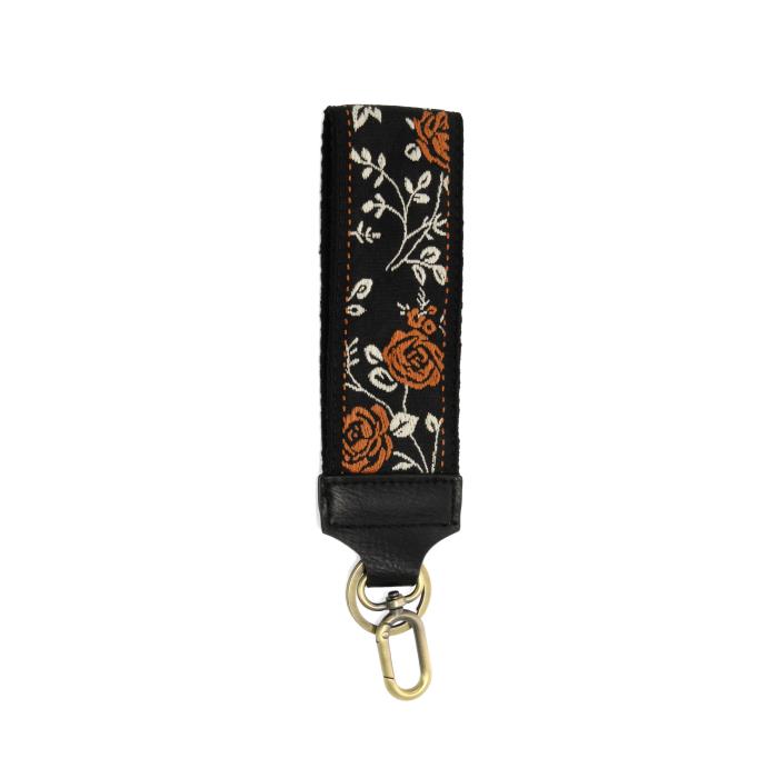COGNAC UNTAMED ROSES WRISTLET KEYCHAIN
