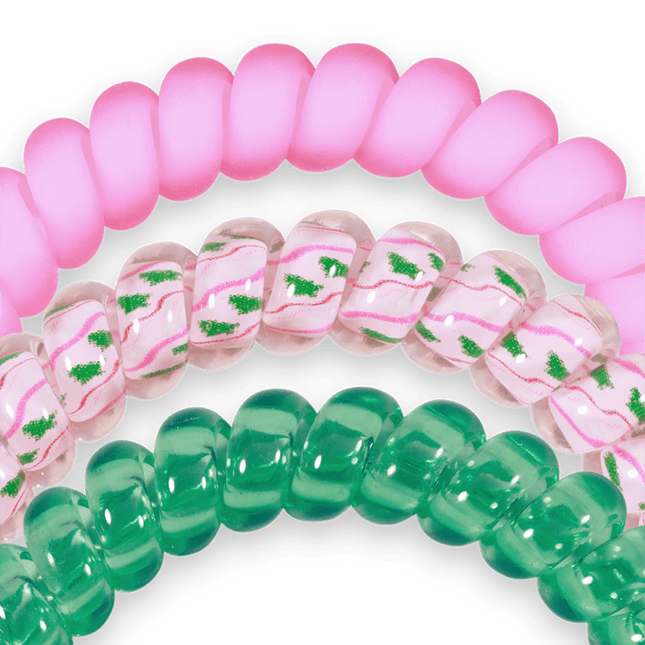 MERRY PINKMAS SMALL SPIRAL HAIR TIES
