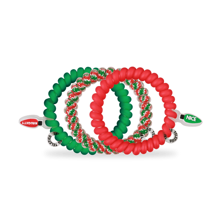 NAUGHTY OR NICE SMALL SPIRAL HAIR TIES
